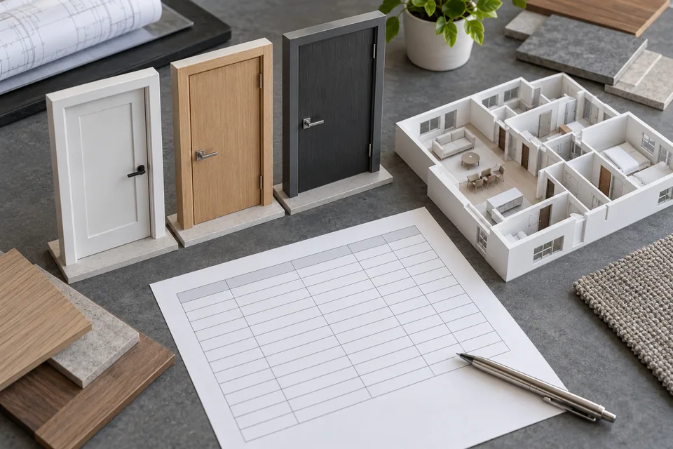 Door schedule and plans prepared for a multi-opening project