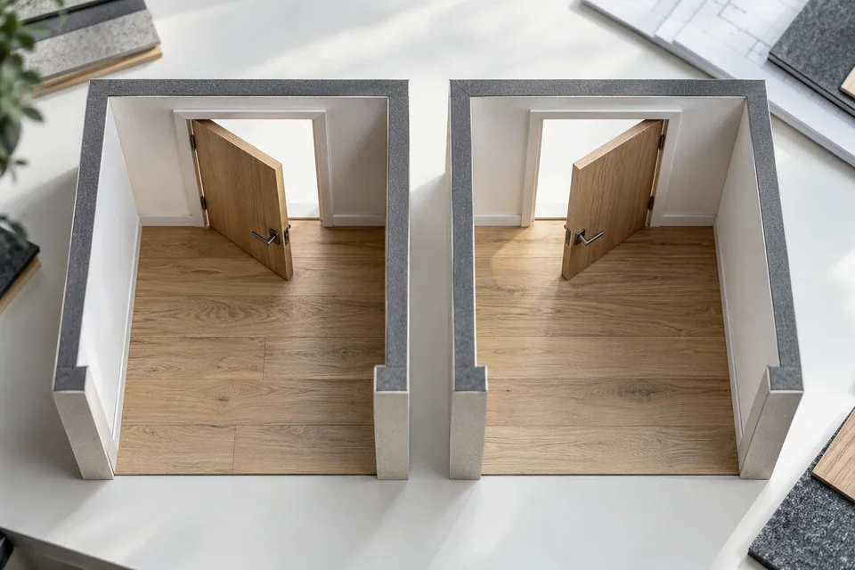 Labeled door schedule and coordinated specification records