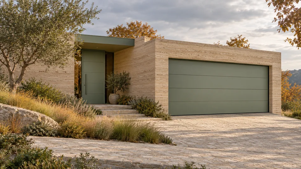 Architectural reference for coordinated entrance and garage finishes